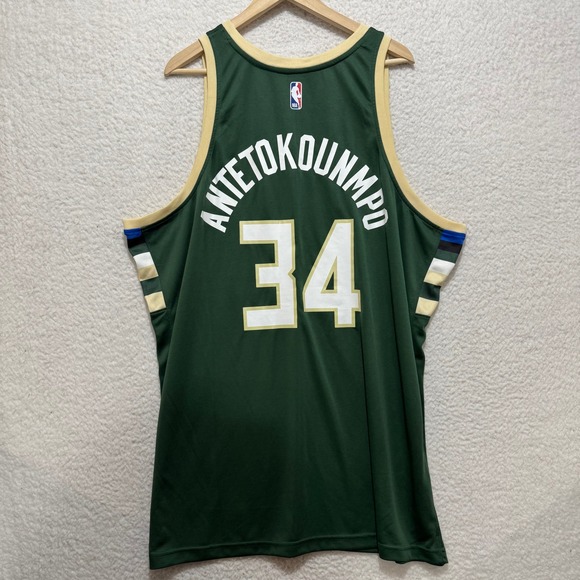 Milwaukee Bucks Giannis Antetokounmpo 34 Green Fanatics Jersey Tall 2XLT - Picture 2 of 13